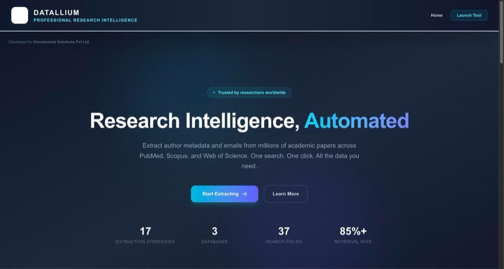 Datallium — website built by Omniaiverse